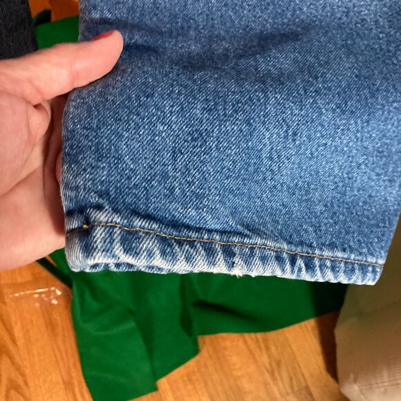 LL Bean Flannel Lined Jeans Mens Blue Natural Fit 100% Cotton Denim Cabin 37x30 - Picture 5 of 9